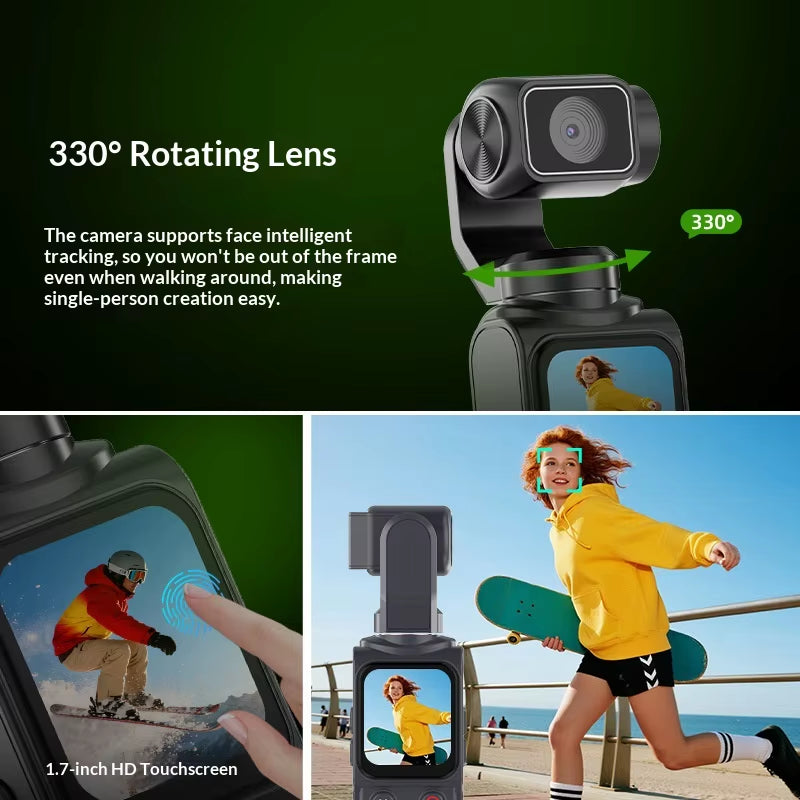 Handheld Gimbal Pocket Camera M105 4K Vlog Rotating Outdoor Travel Shooting Camera
